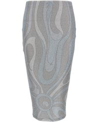 PUCCI - Pucci Marmo-Print Midi Skirt - Lyst