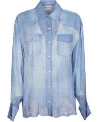 ERMANNO FIRENZE - Chest-Pocket Lace-Detail Shirt - Lyst