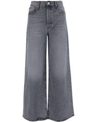 Mother - Logo Patch Wide Leg Jeans - Lyst