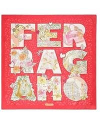 Ferragamo - Printed Silk Scarf - Lyst