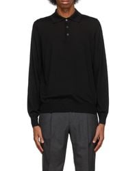 Brunello Cucinelli - Long-Sleeved Knitted Polo Shirt - Lyst