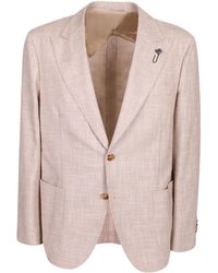 Lardini - Micro Houndstooth Two-Button Blazer - Lyst