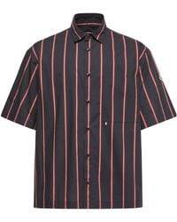 Moncler - Striped Cotton Short Sleeve Shirt - Lyst