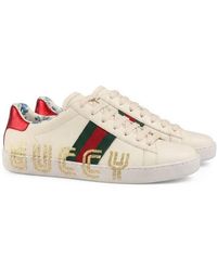 Gucci - Ace Logo Printed Leisure Sports Shoes - Lyst