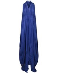 Alberta Ferretti - Ruched Long Chiffon Dress - Lyst