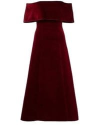 Emilia Wickstead - Carita Off-Shoulder Cotton Velvet Midi Dress - Lyst
