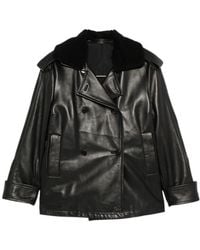 Salvatore Santoro - Shearling-Collar Double-Breasted Jacket - Lyst