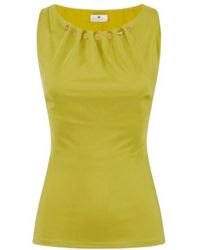 Elisabetta Franchi - Jersey Top With Jewel Buttons - Lyst