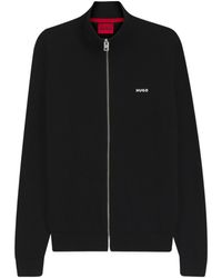 BOSS - Zip Mock-Neck Cardigan - Lyst