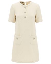 Gucci - Short-Sleeves Wool Tweed Dress - Lyst