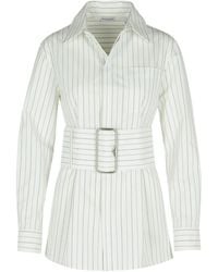 Burberry - Wide-Belted Striped Shirt - Lyst