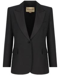 Valentino - Single-Breasted Long-Sleeved Jacket - Lyst