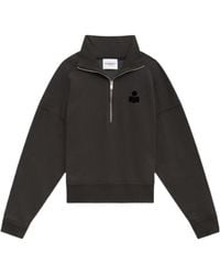 Isabel Marant - Isabel Marant Étoile Ross Logo-Flocked Zip-Up Sweatshirt - Lyst