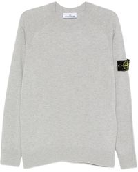 Stone Island - Logo Patch Crewneck Sweater - Lyst