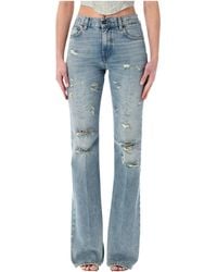 Haikure - Flora Broken Distressed Flared Jeans - Lyst
