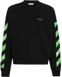 Off-White c/o Virgil Abloh - Diag Stripe Cotton Sweatshirt - Lyst