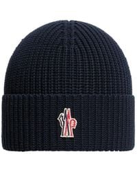 Moncler - Grenoble Logo Patch Knitted Beanie - Lyst