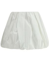 Pinko - Pleated Poplin Mini Balloon Skirt - Lyst