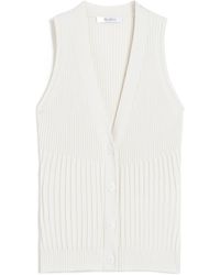 Max Mara - Cotton Yarn And Viscose Crepe Gilet - Lyst