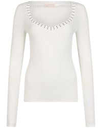 Liu Jo - V-Neck Studded Top - Lyst