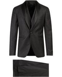 Tagliatore - Satin-Lapel Three-Piece Suit - Lyst