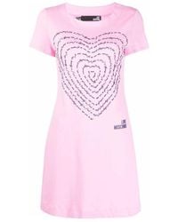 Moschino - 3D-Heart Jersey T-Shirt Dress - Lyst