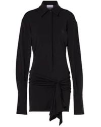The Attico - Cutout Draped Jersey Shirt Dress - Lyst