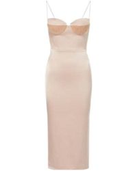 Alex Perry - Sweetheart Satin Crepe Midi Dress - Lyst