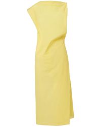 Jacquemus - Drap Cotton-Blend Poplin Midi Dress - Lyst
