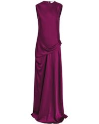 Stella McCartney - Satin Crew Neck Maxi Dress - Lyst