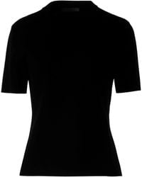 Max Mara - Simple Solid-Color Knitted Short-Sleeved Top - Lyst