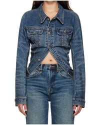 R13 - Skinny Wrap Around Denim Trucker Jacket - Lyst