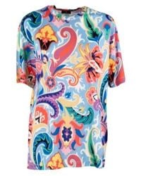Etro - Paisley-Printed Crewneck T-Shirt - Lyst