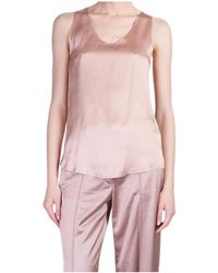 Balmain - Sleeveless Satin Tank Top - Lyst