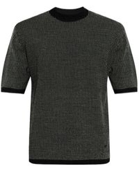 Emporio Armani - Short-Sleeve Patterned Pullover - Lyst