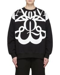 McQueen - Graffiti Printed Round Neck Sweater - Lyst