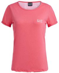 EA7 - Round-Necked Logo T-Shirt - Lyst