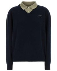 Miu Miu - Wool And Cashmere Sweater - Lyst