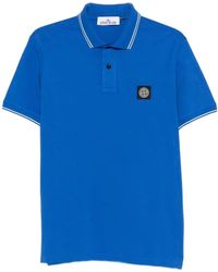 Stone Island - Logo-Patch Piped Polo Shirt - Lyst