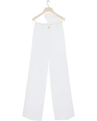 Patou - High Waist Wide-Leg Tailored Trousers - Lyst
