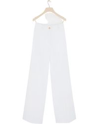 Patou - High Waist Wide-Leg Tailored Trousers - Lyst