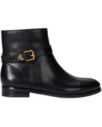 Ralph Lauren - Leather Buckle Ankle Boots - Lyst