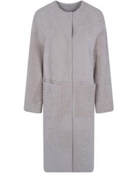 Blancha - Crew Neck Coat - Lyst