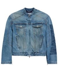 Balenciaga - Zip Front Denim Jacket - Lyst