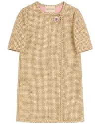 Valentino - Short Canestrello Lurex Tweed Dress - Lyst