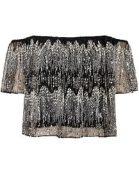 Rabanne - Rabanne Embroidery Detailed Short-Sleeve Top - Lyst