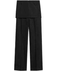 TOTEME - Totême Skirt-Overlay Tailored Pants - Lyst