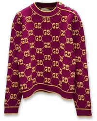 Gucci - Logo Knitted Wool Sweater - Lyst