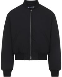Jil Sander - Ribbed-Trim Zip-Up Bomber Jacket - Lyst