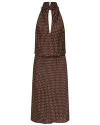 Posse - Phoebe Polka-Dot Pattern Midi Dress - Lyst